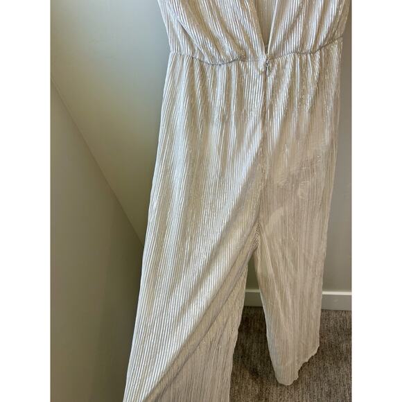 SABINA MUSAYEV Peleg Plunge Neck Jumpsuit Pearl Blush Size Medium, No Belt - Picture 7 of 12